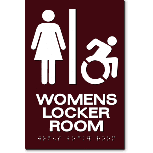 Womens Locker Room Sign-Brown/White 2 Units 